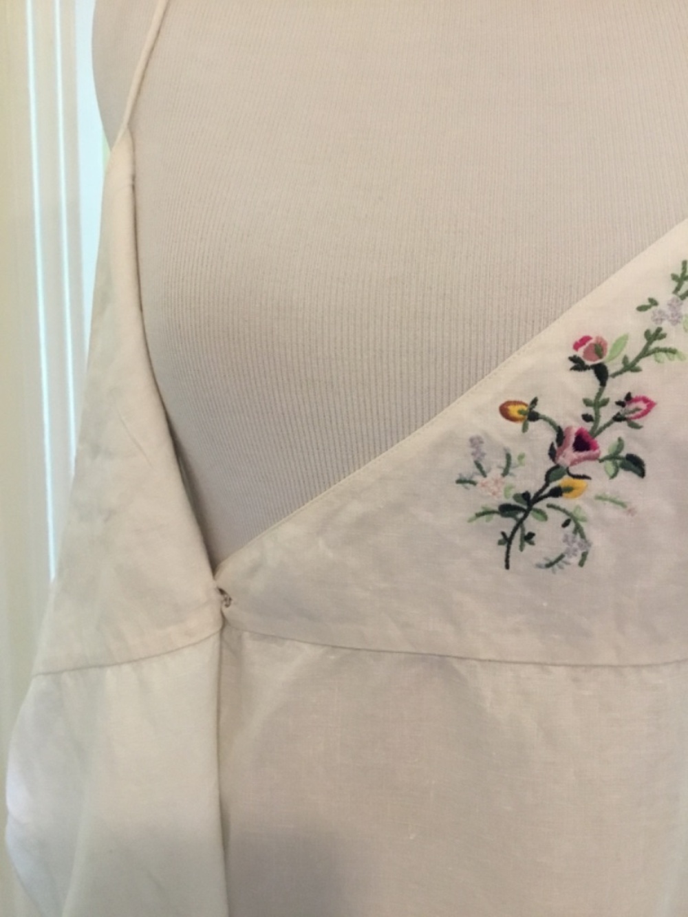 Vintage RALPH by Ralph Lauren White Embroidered Linen Blend Maxi Dress - Picture 4 of 15